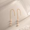 Elegant Natural Freshwater Pearl Long Tassel Dangle Earrings Gold Plated Stainless Steel Non Tarnish Jewelry For Women
