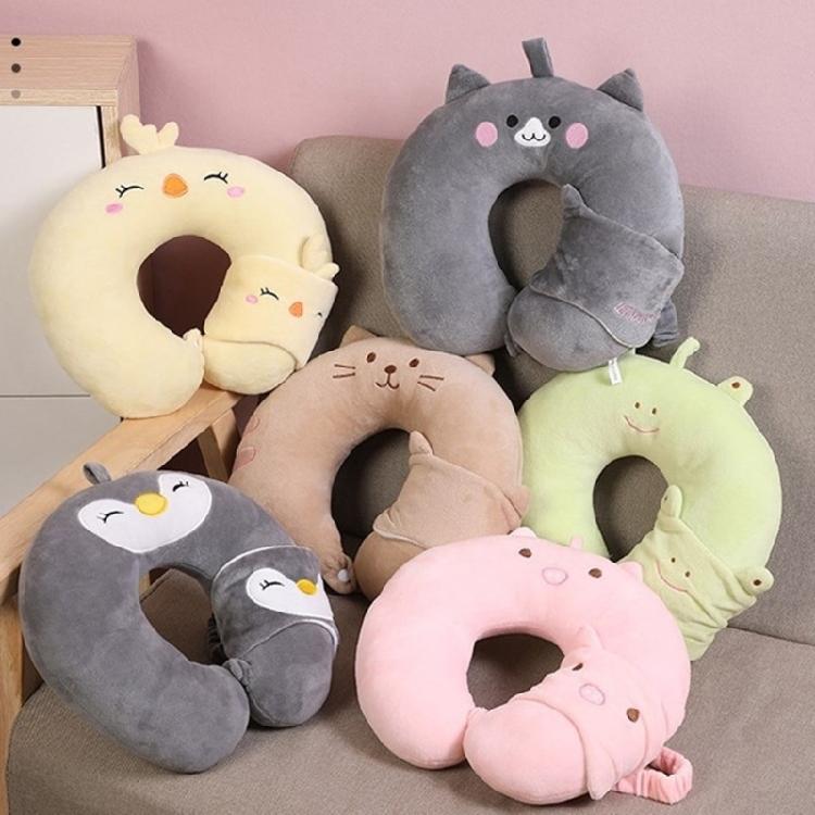 U Shaped Neck Pillow and Eye Mask Set for Sleeping, Traveling