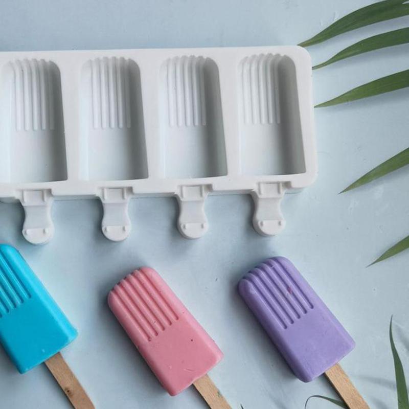 1Pcs Silicone Ice Cream Mold Diy Chocolate Dessert Popsicle Moulds Maker Homemade Tools Summer Party Supplies