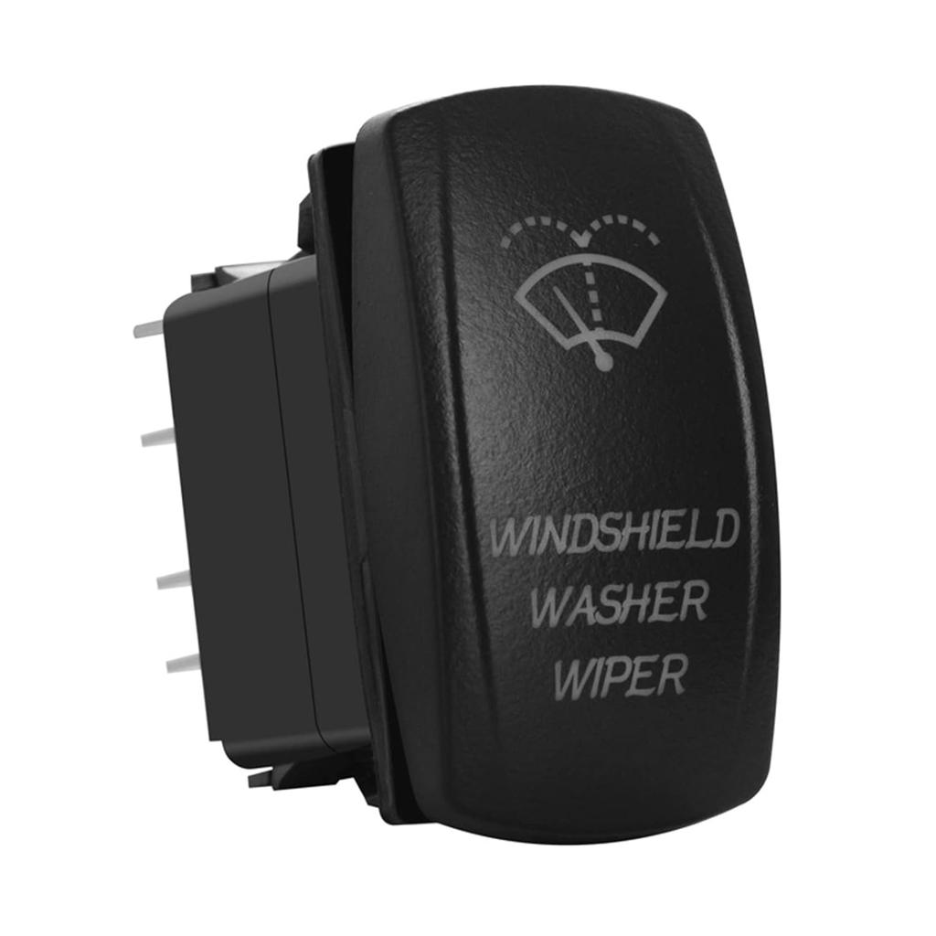 Blue Led Windshield Washer Wiper Momentary Rocker Switch 7Pin Mom (ON)-Off-ON DPDT Washer Jet Toggle Switch For Automotive UTV RZR Truck Camper RV