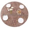 Waterproof Round PVC Table Cover with Wood Grain and Flannel Backing for Patio or Picnic Use