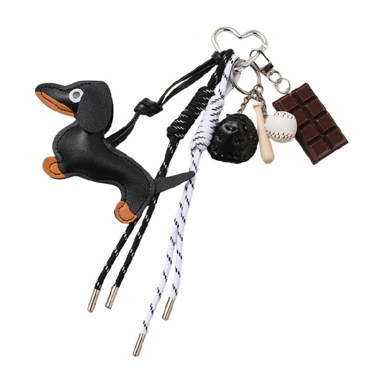 Multipurpose Sausage Dog Key Pendant Sturdy PU Materials Construction with Attention to Detail Daily Casual Wear