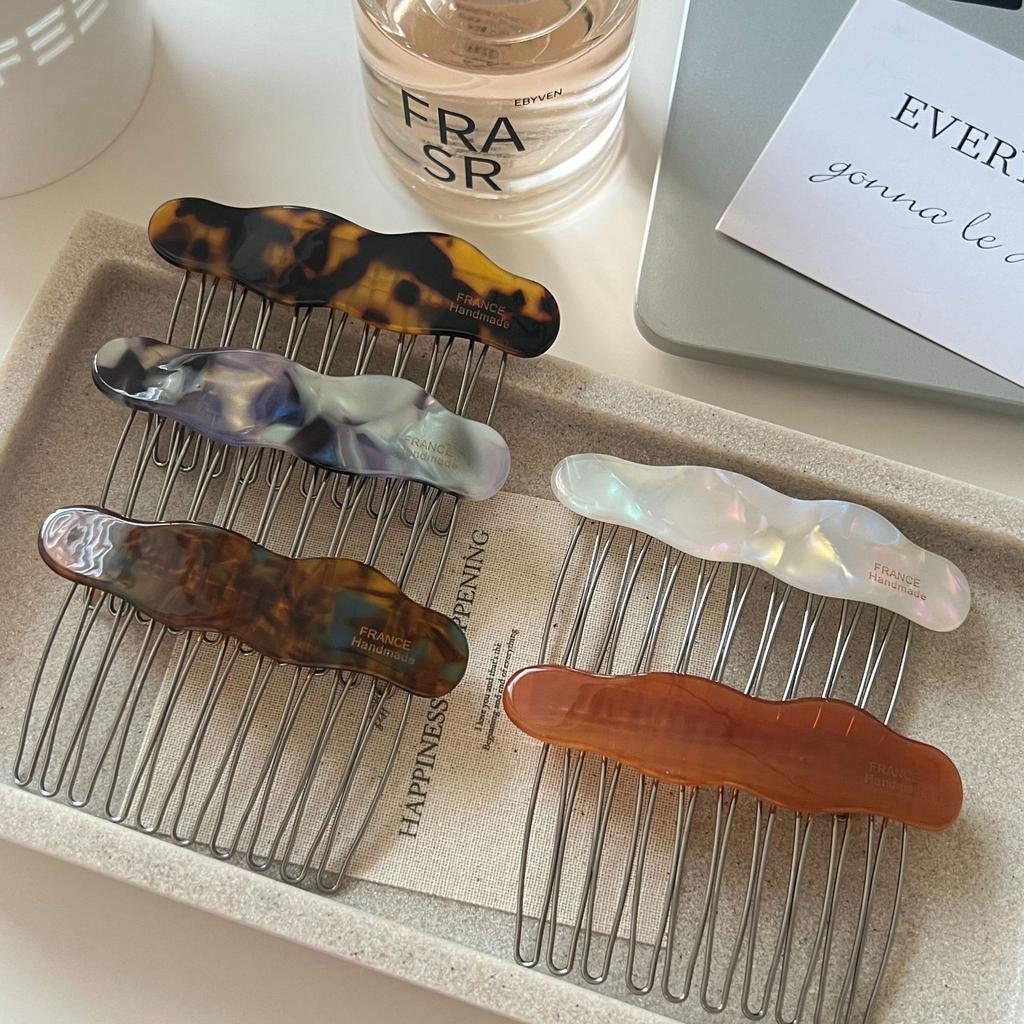 Simple Acetate Bow Hair Comb Clip DIY Hair Accessories Hair Supplies Sweet Bow Inserted Comb Acetate Comb Clip