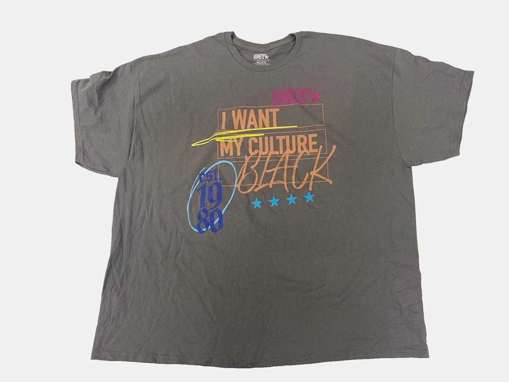 

BET Mens I Want My Culture Black Gray Shirt New, 4XL
