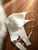 French Satin Lace Triangle Cup Push-Up Bra for Small Breasts - Women's Anti-Sagging Lingerie with Side Support.