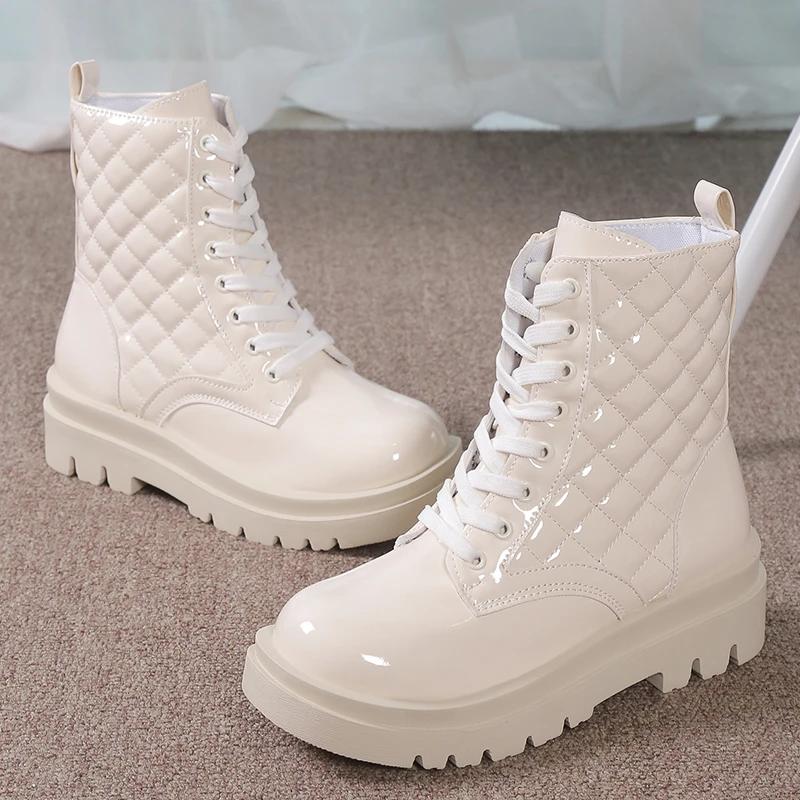 Cizme ocazionale de iarnă pentru damă, cu talpă groasă, versatilă și confortabilă, de culoare solidă, pantofi de damă, de vânzări fierbinți.