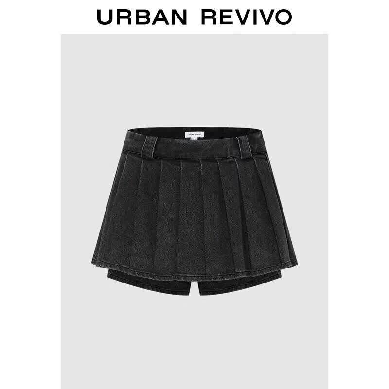 Women's Pleated Denim Skort
