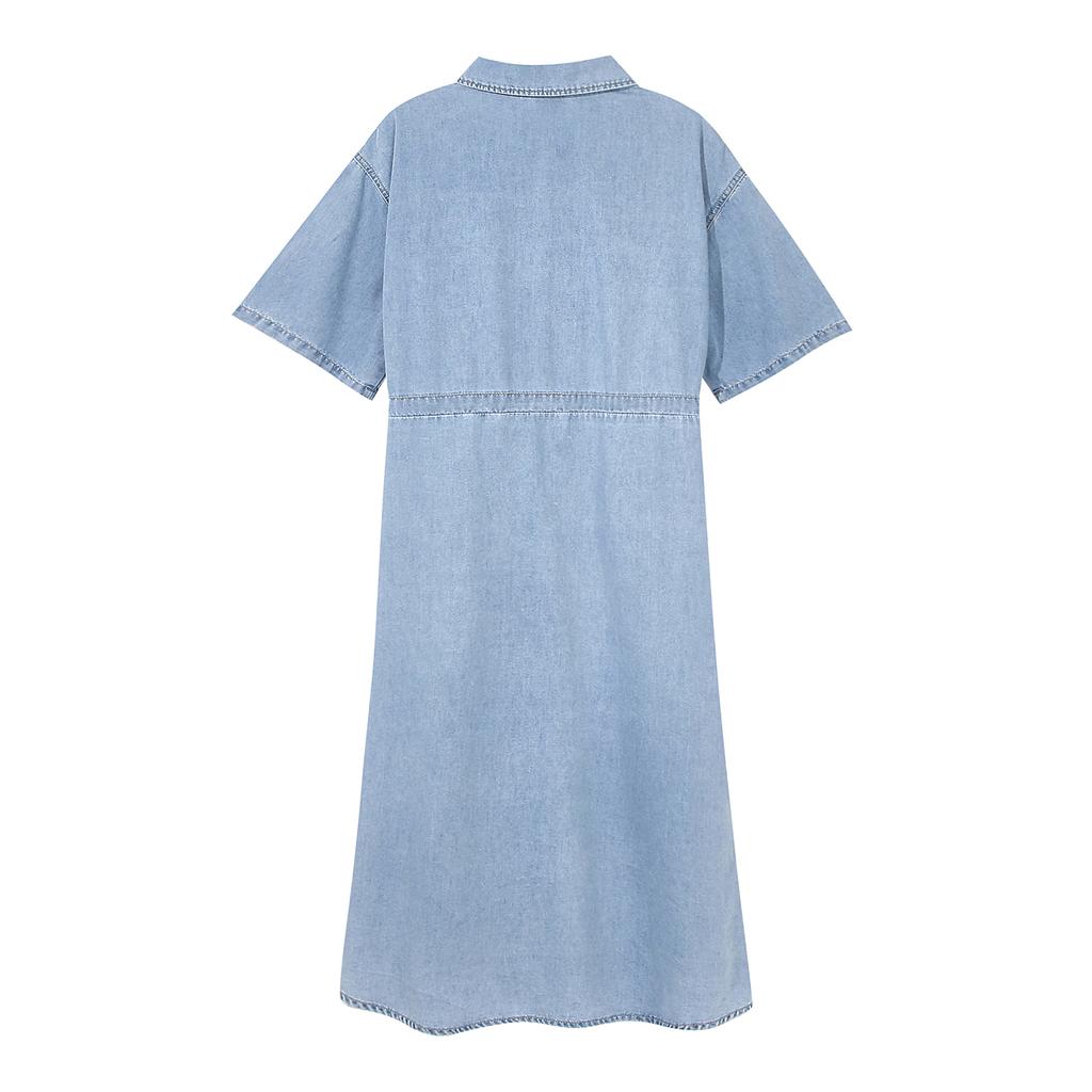 INTERCREW Women'S Fade Wash Shirt Dress L Blue Ita2Ol63Alb