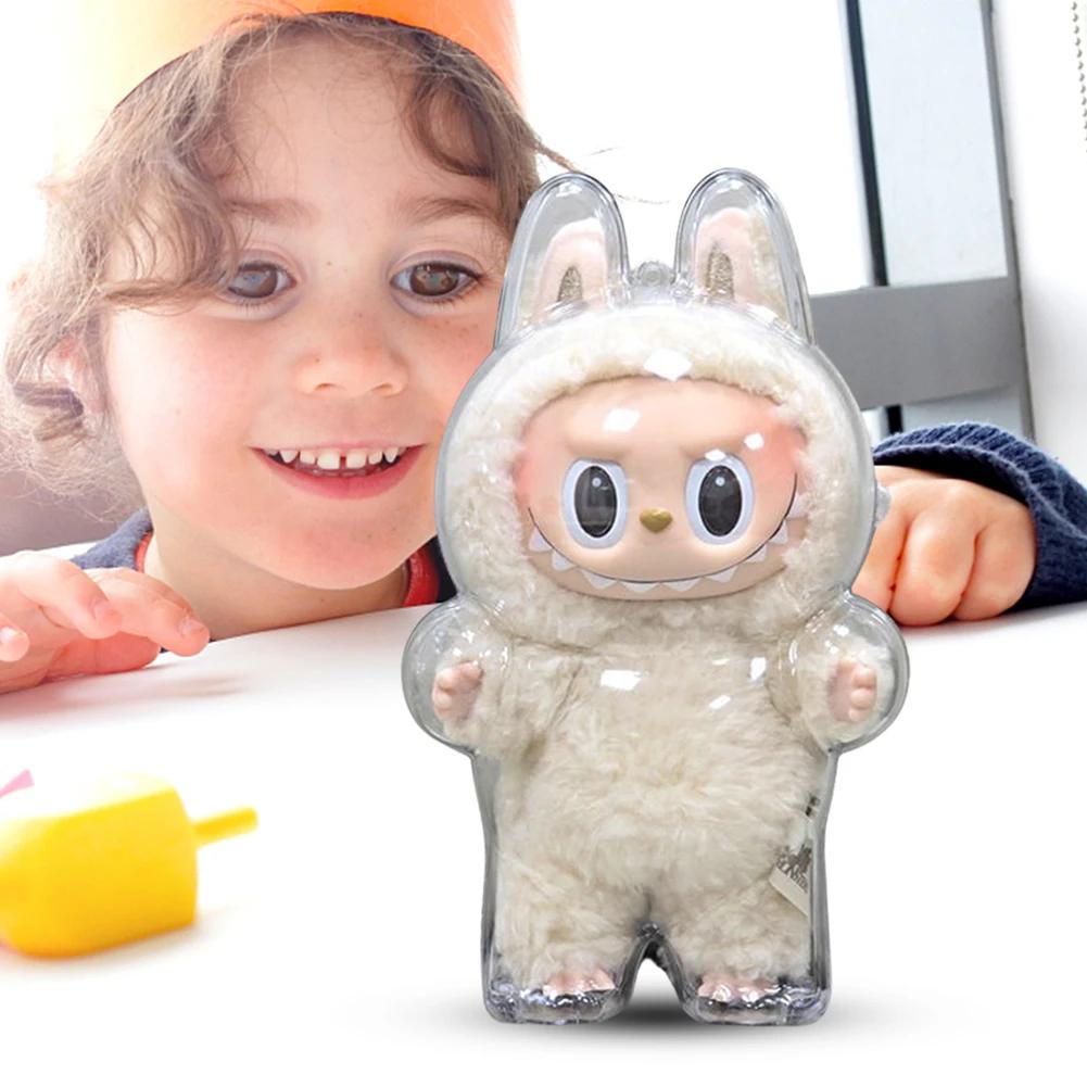5-1pcs For Labubu Transparent Protective Cover Monster Elf Doll Cover Storage Box Cute Elf Plushie Display Cover for Party Dolls