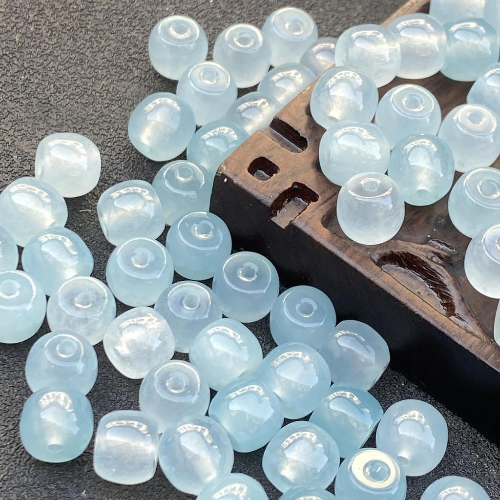 Ledově modré akvamarínové korálky ve tvaru válečku: DIY korálky s distančními prvky ve starém stylu pro ručně vyráběné šperky a náhrdelníky