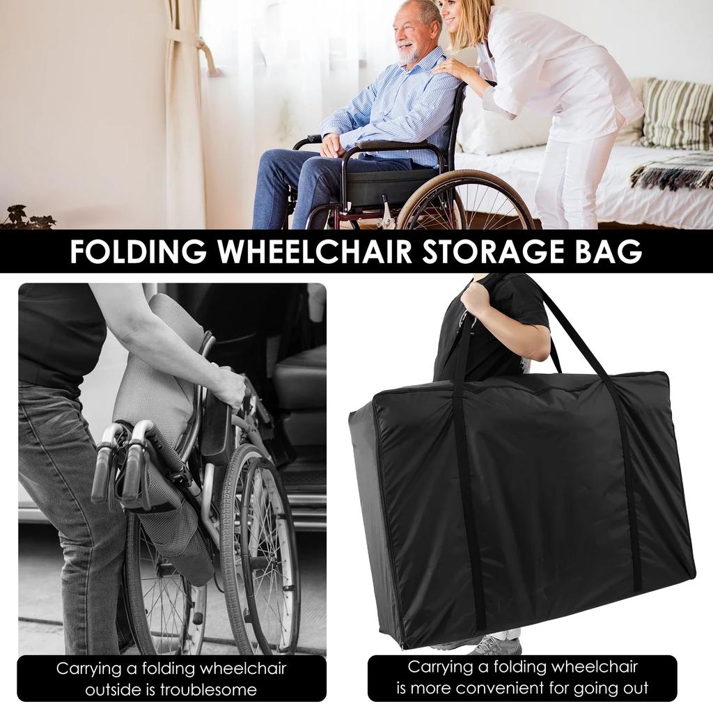 Torba podróżna na rollator Składana torba do przechowywania wózka inwalidzkiego Wodoodporna składana torba na wózek inwalidzki Odporna na zużycie torba na krzesło transportowe Torba na balkonik