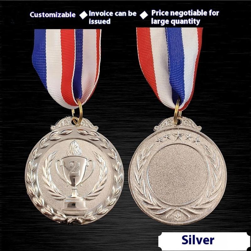 1Pcs 2" Gold Silver Bronze Award Medal Zinc Alloy Round Winner Medals With Neck Ribbon 1St 2Nd 3Rd Prizes Winner Prize Present