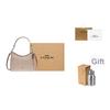Coach Laurel 31 Tracolla Rimovibile Chiusura a Zip Tela Rivestita Borsa a Spalla a Tracolla Grande Borse da Donna Grigio Sabbia-Marrone CV975-SVPWH