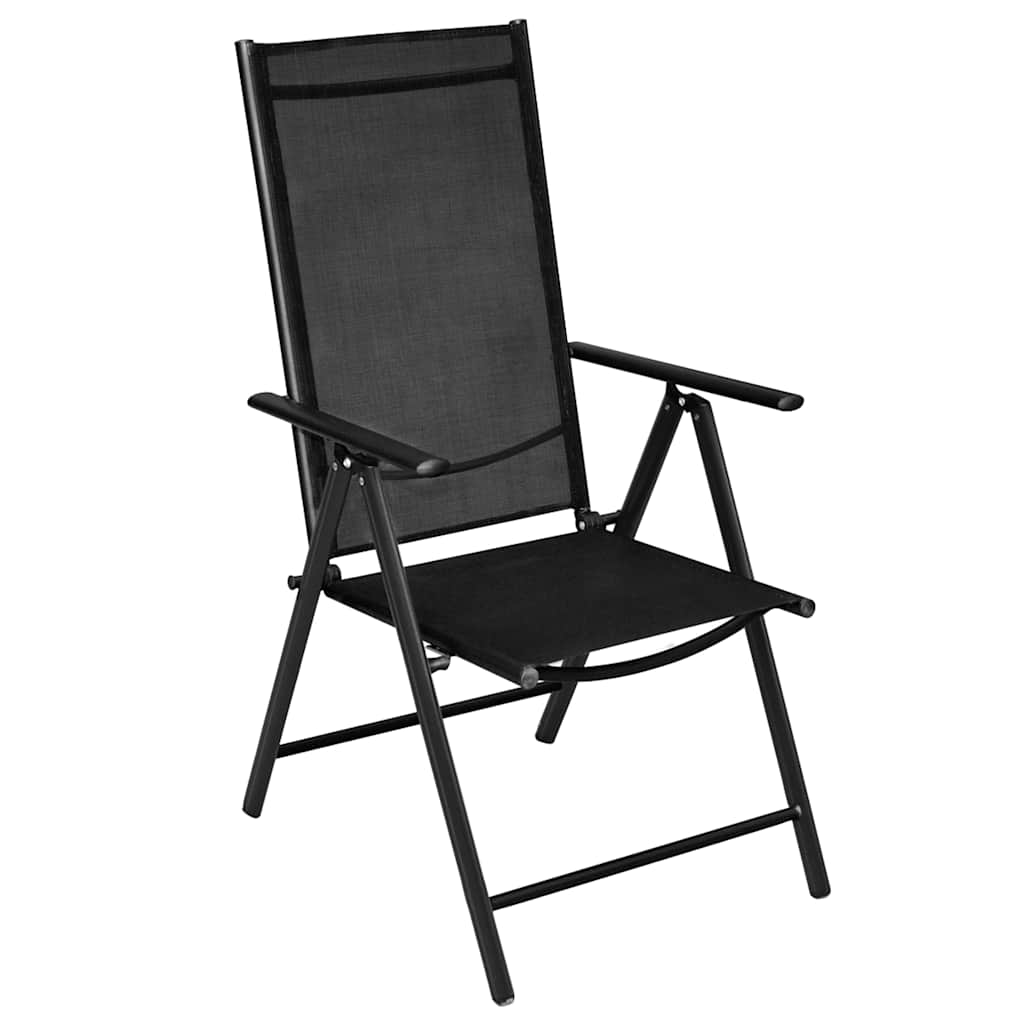 vidaXL Klappstühle, 2 Stück, Aluminium und Textilene, Schwarz
