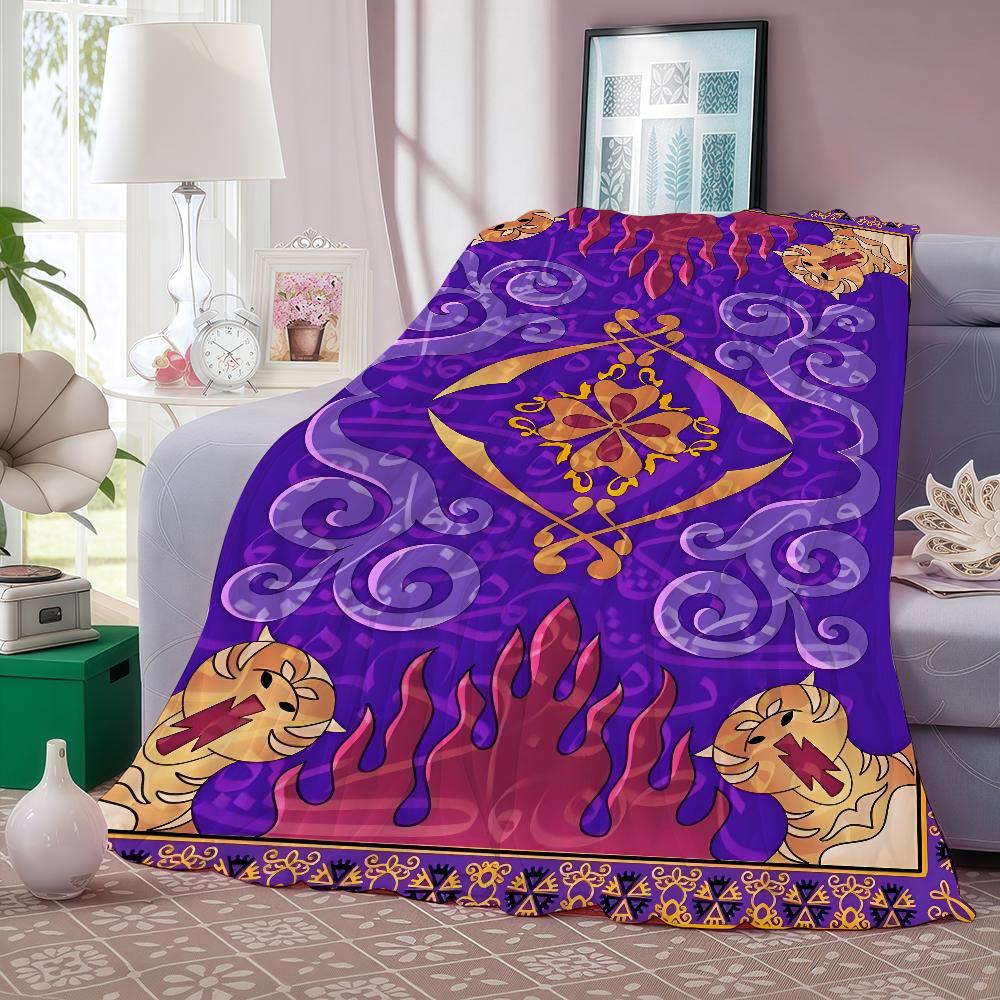 Aladdin 1992 Magic Carpet Throw Blanket Warm And Soft Suitable For Bedroom Living Room Sofa Bed Office Travel Camping 75x90cm
