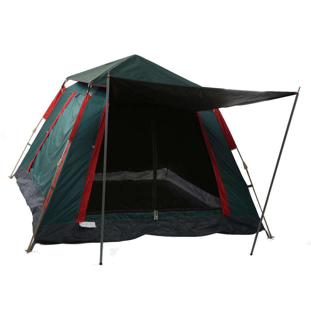 Camping Tent with Vinyl Coating 3 To 4 Person Waterproof Automatic Double Layer Family Tent for