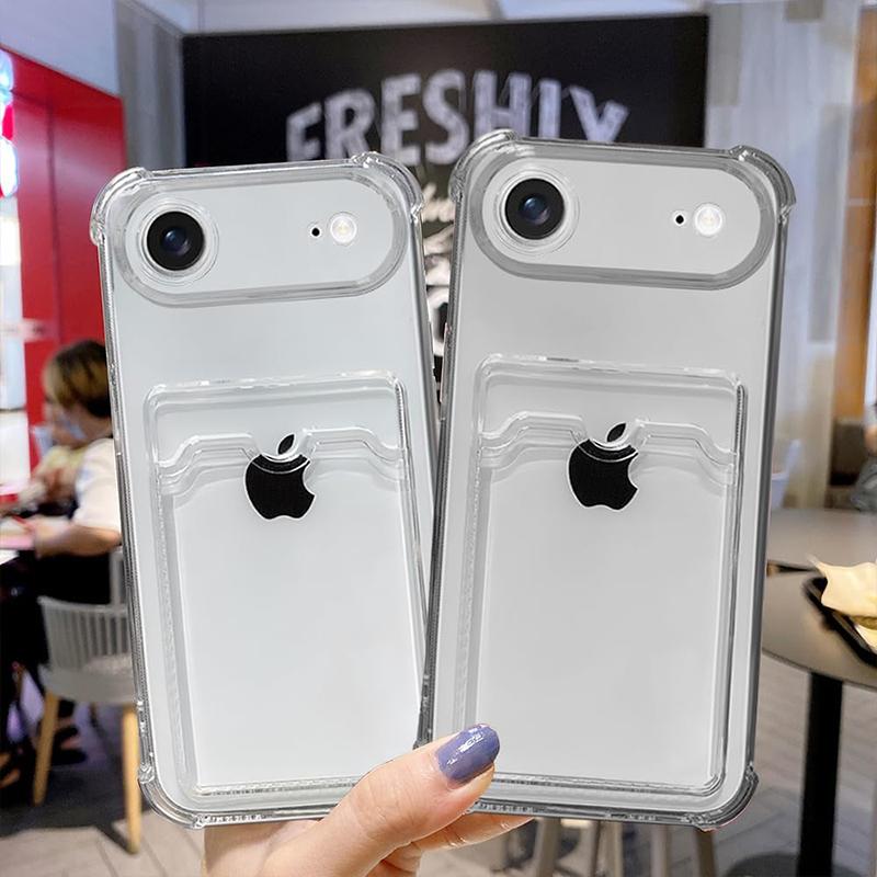 Custodia Portafoglio Trasparente Antiurto per iPhone 17 Air Pro Max Cover 3D Airbag Ultra Sottile Silicone Morbido per iPhone 17ProMax