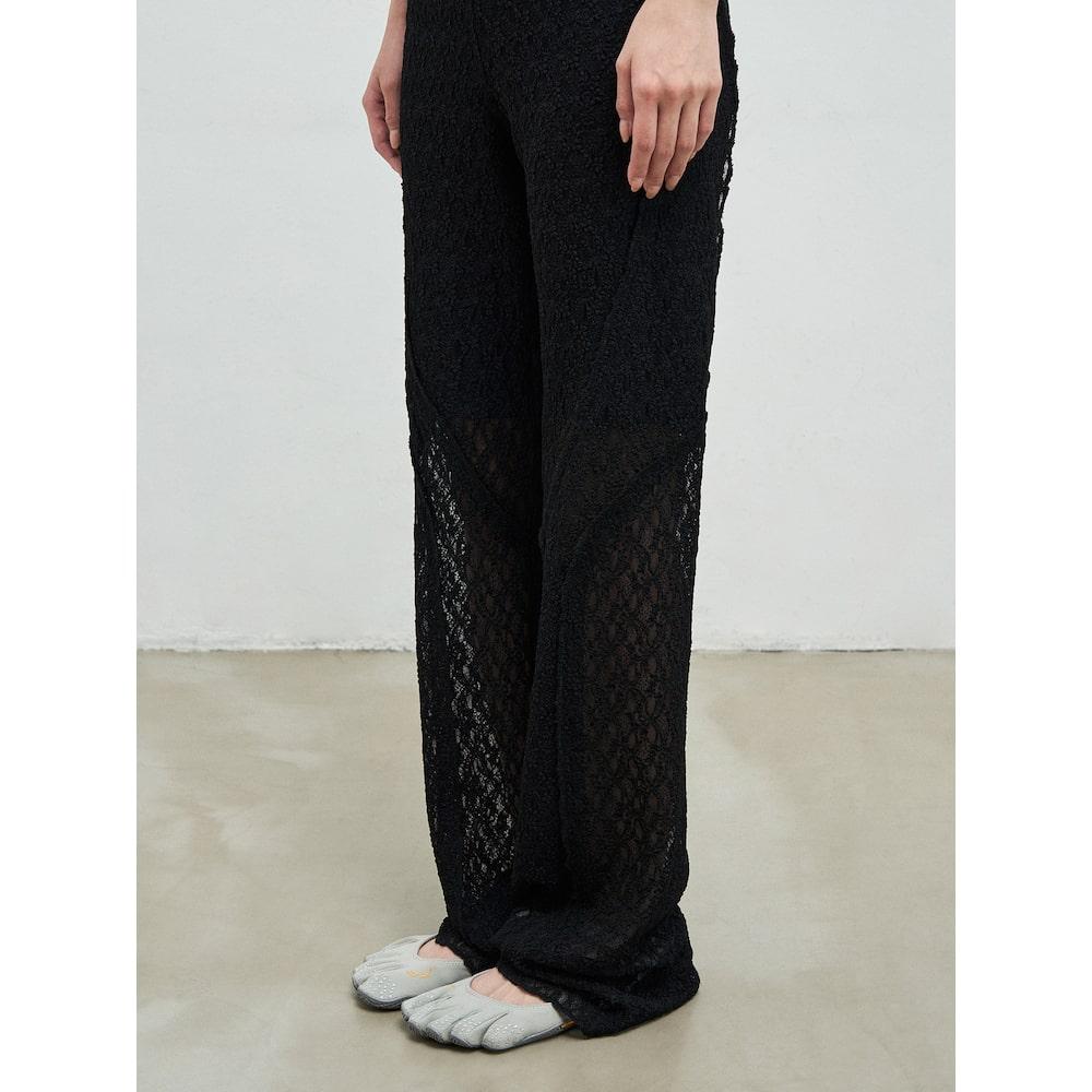 Anggae Lace Line Pants Black