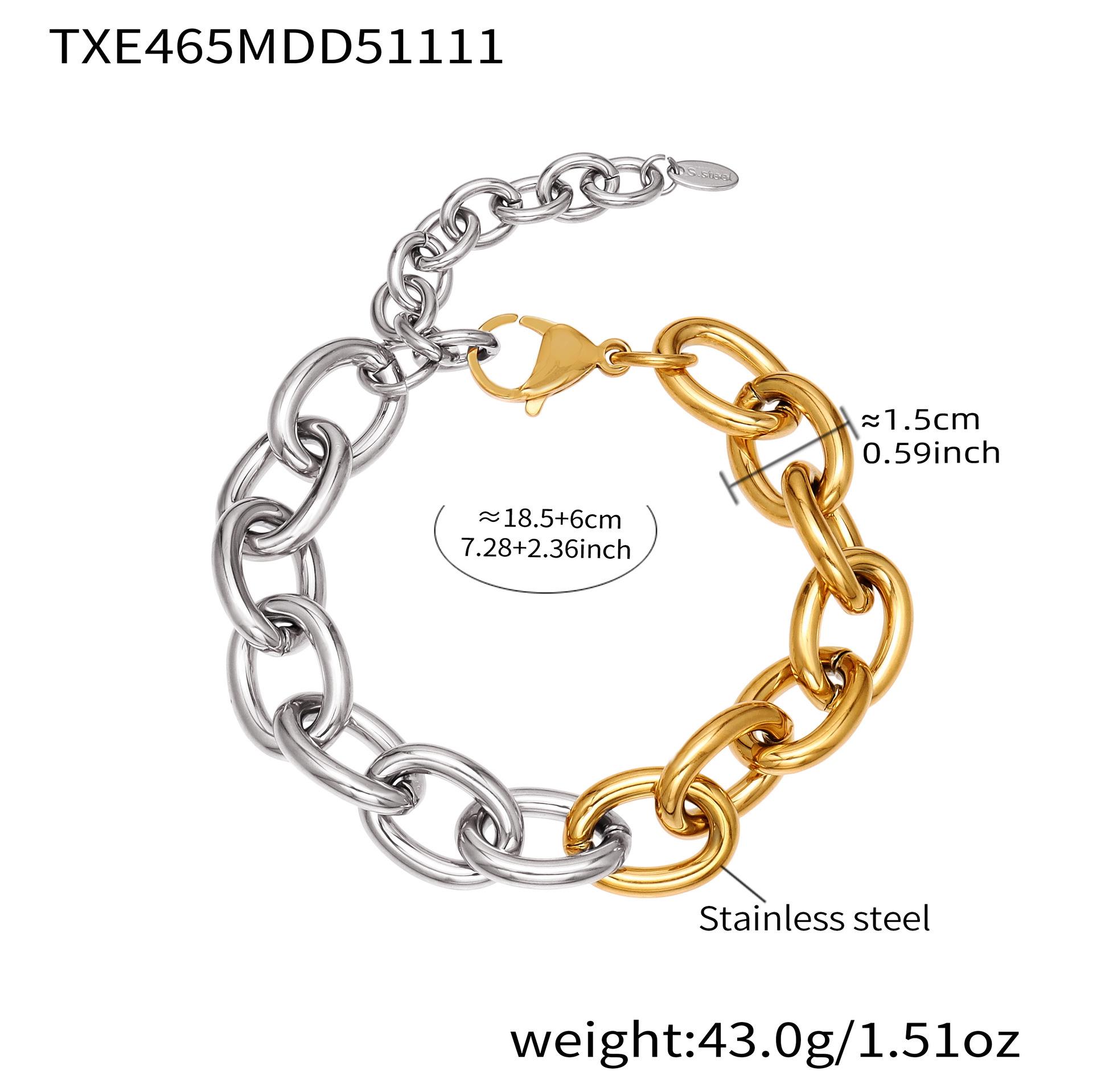 Qiong Yao 18K Gold-Plated Thick Cuban Link Chain Bracelet - European & American Style