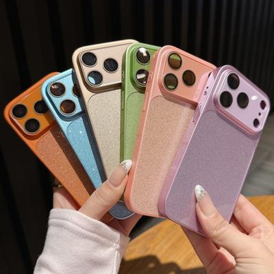 Bling Glitter Candy Color Phone Case For iPhone 17 Air 16 15 14 13 Pro Max Camera Protection Shockproof Bumper Cover Girly Cute