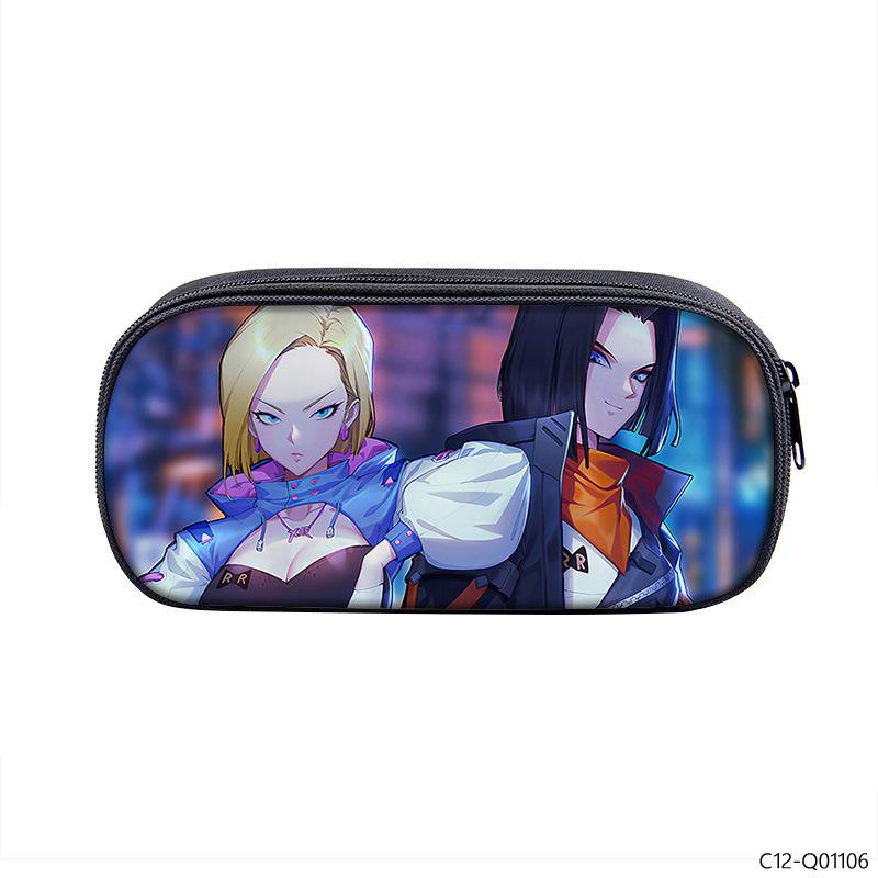 Dragon Ball Printed Polyester Pencil Case Student Stationery Box Portable Pencil Case Multifunctional Storage Bag