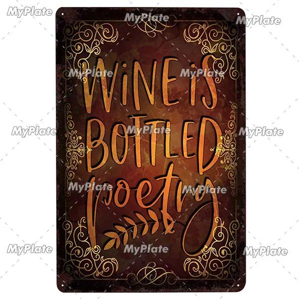 WINE Metal Sign Vintage Plaque Tin Sign Plate Wall Decor For Bar Club Man Cave Wine Kiln Art Painting Alcohol Poster