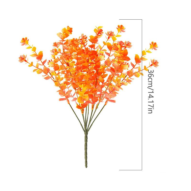 Orange-red Lavender Violet Persian Leaf Orchid 7 Fork Eucalyptus Wild Mountain Chrysanthemum