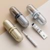 Convenient Travel Toothbrush & Mouthwash Cup Set with Storage - Essential for Easy Toiletry Organization