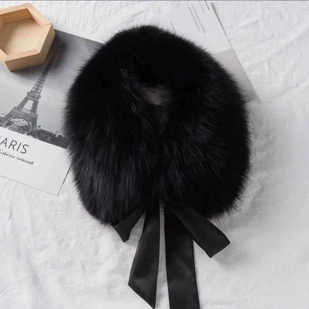 New Winter Neck Warmer Raccoon Fur Collar Fur Scarf Women's Luxury Fur Collar For Coat Fur Hood Decorate Luxury Fur Scarves