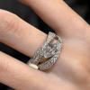 Luxuriöse künstliche Marquise-Schliff Moissanit Ringe 925 Silberbeschichtet für Damen Zertifizierter Diamant Ehering Geschenk Feiner Schmuck