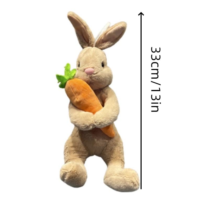 

Cute Cartoon Rabbit Plush Toy With Carrot, Brown Short Plush Stuffed Animal Doll For Kids Gift 75 Characters 33cm/13in