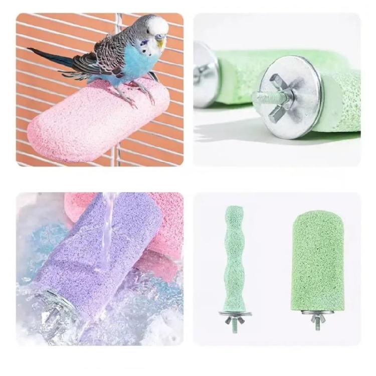 MultiFunctional Parrots Cage Accessories 4PCS Resin Perches Promoting Healthy Beak Wear