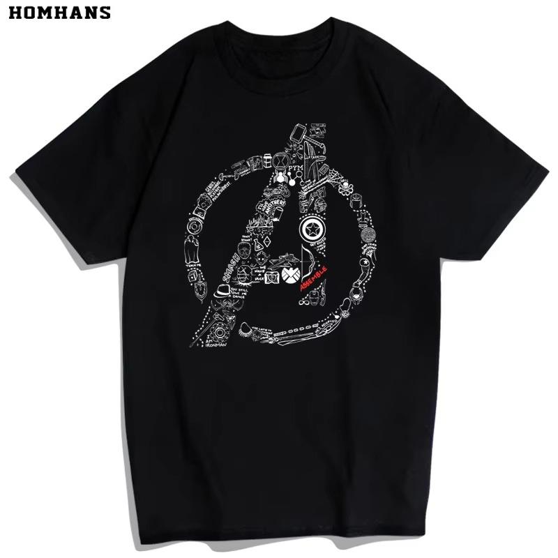 Honghan Animation Super Hero Avengers Tshirt 100 cotton shortsleeved Marvel Avengers Endgame Iron Unisex S