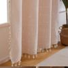 Modern Yarn-Dyed Waterproof Cotton And Linen Curtains Solid Color Semi-Shading Small Fresh Living Room Balcony Light Luxury Cotton And Linen Curtains