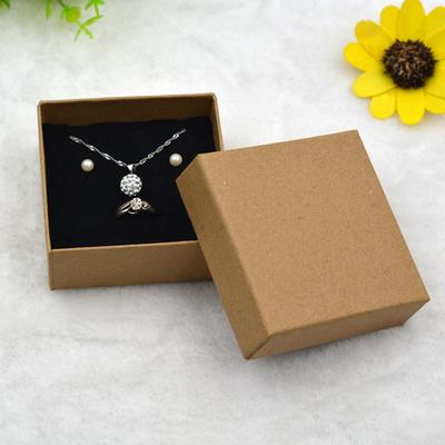 Kraftpapier Schmuckdeckel Aufbewahrungsbox Ring Ohrringe Halskette Anhänger Schmuckverpackungsbox 5*8*2.8cm