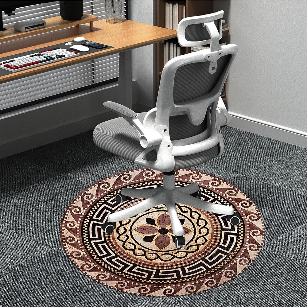

1pc Mosaic Tile Chair Carpet for Office, Soft Comfortable Mat For Office, Living Room, Bedroom, Machine Washable Carpet yy251112039 80cm by 80cm