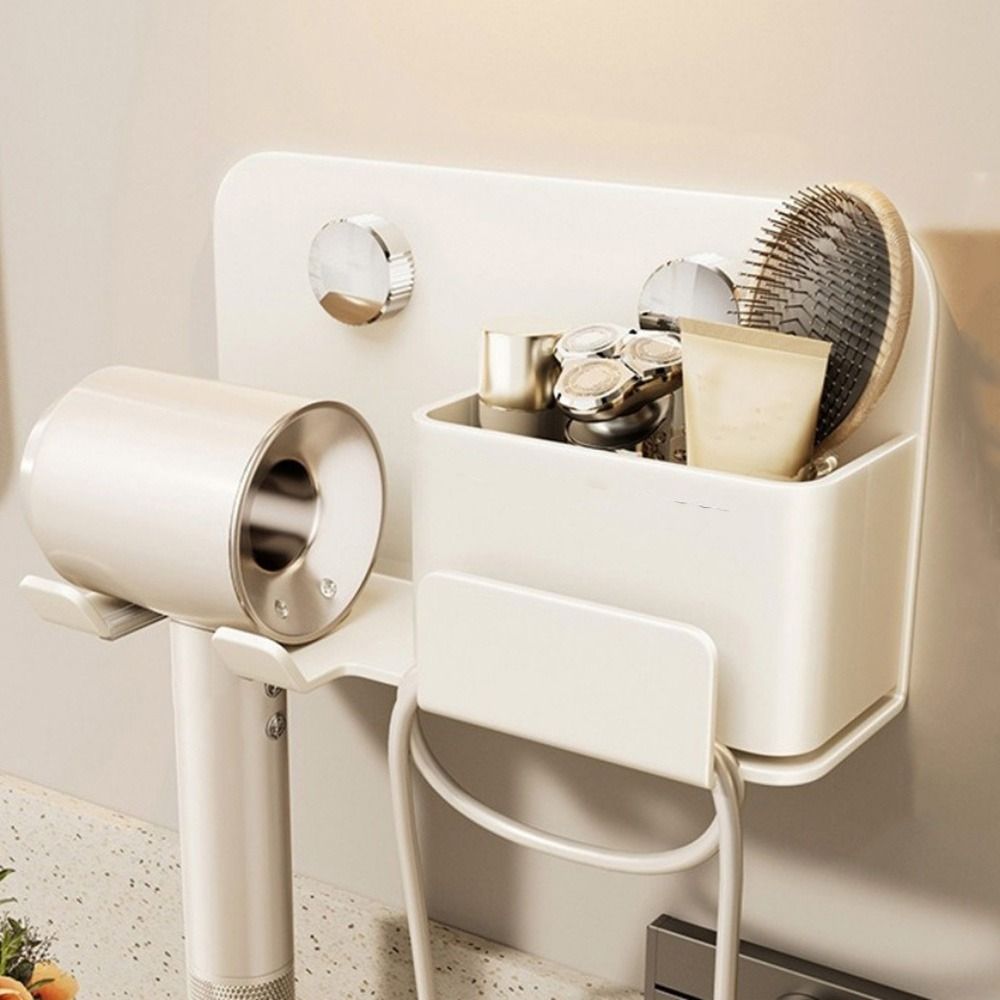 Punch Free Suction Cup Hair Dryer Holder Carbon Steel Hairdryer Stand Hair Dryer Bracket for Home