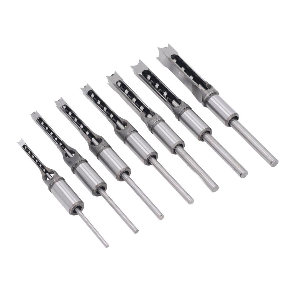 7pcs Bearing Steel Square Hole Drill Bit Woodworking Drill Bits Woodworking