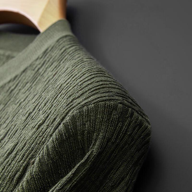 Men's Plus Size Pleated Short Sleeve Knit Sweater