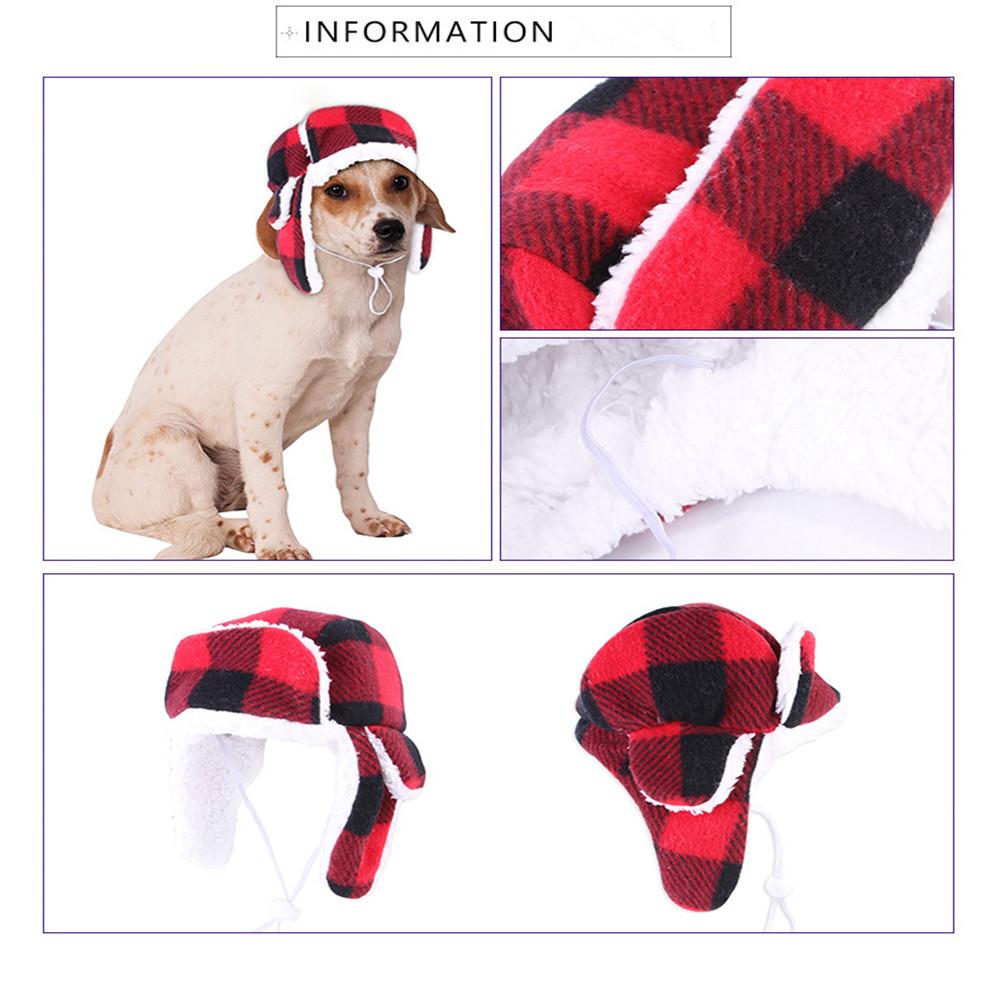 plaid dog hat
