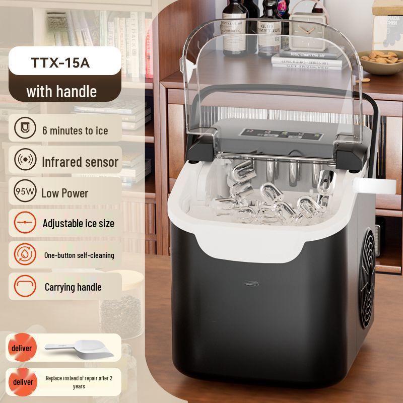 Compact 12KG Automatic Round Ice Cube Maker for Home, Dormitory, or Markets