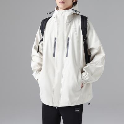 Spring New Japanese Retro Tooling Jacket Spring and Autumn Loose Outdoor Hooded Casual Jacket
