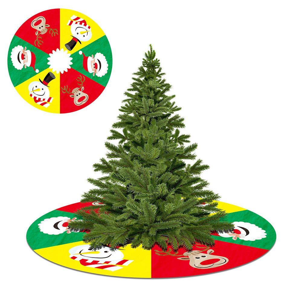 Party Decor Happy New Year Christmas Tree Skirt Xmas Floor Cover Carpet Floor Mat Outdoor Blanket