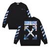 1086 Off-White 2025 Autumn and Winter New OW Monet Oil Painting Arrow Print Men's and Women's Round Neck Hoodie