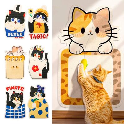 New Self-adhesive Cat Scratcher with Random Pendant Wall-mounted Cat Crawler Stickers Irregular-shaped Cat Supplies