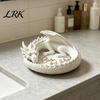 Dark Gothic Home Decor 3D Printed Fantasy Dragon Jewelry Tray, Winged Desktop Organizer, Style Key Dish Mythical Figurine Bowl for Bedside Nightstand,