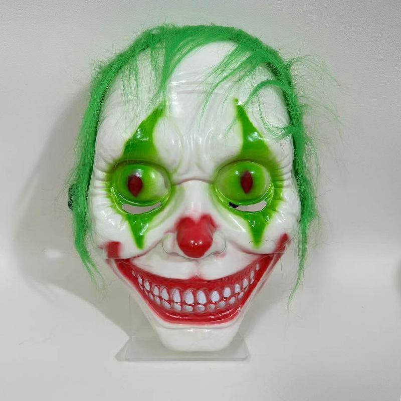

Mask Costume Cosplay Man Smile Mask With Green Hair Halloween Adult Role Play Costumes Dress Up Garden Yard Party Props