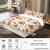 Christmas Cottage Gingerbread Man Brown Print Quilt Cover with Pillowcases, Skin-friendly, Warm, Soft Breathable Bedding Set