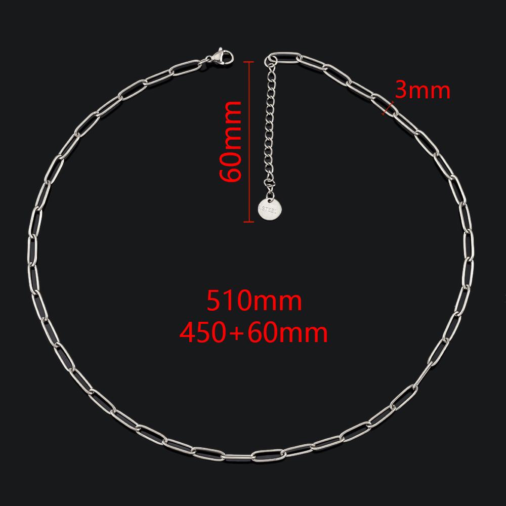 5pcs 2pcs 1pc Stainless Steel 4x12mm Frame Link Chians Necklace Extended Chain Lobster Clasp Round Tail Charm DIY Jewelry Making