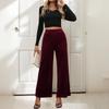 2025 Summer European & American High-Waist Velvet Wide-Leg Pants for Women